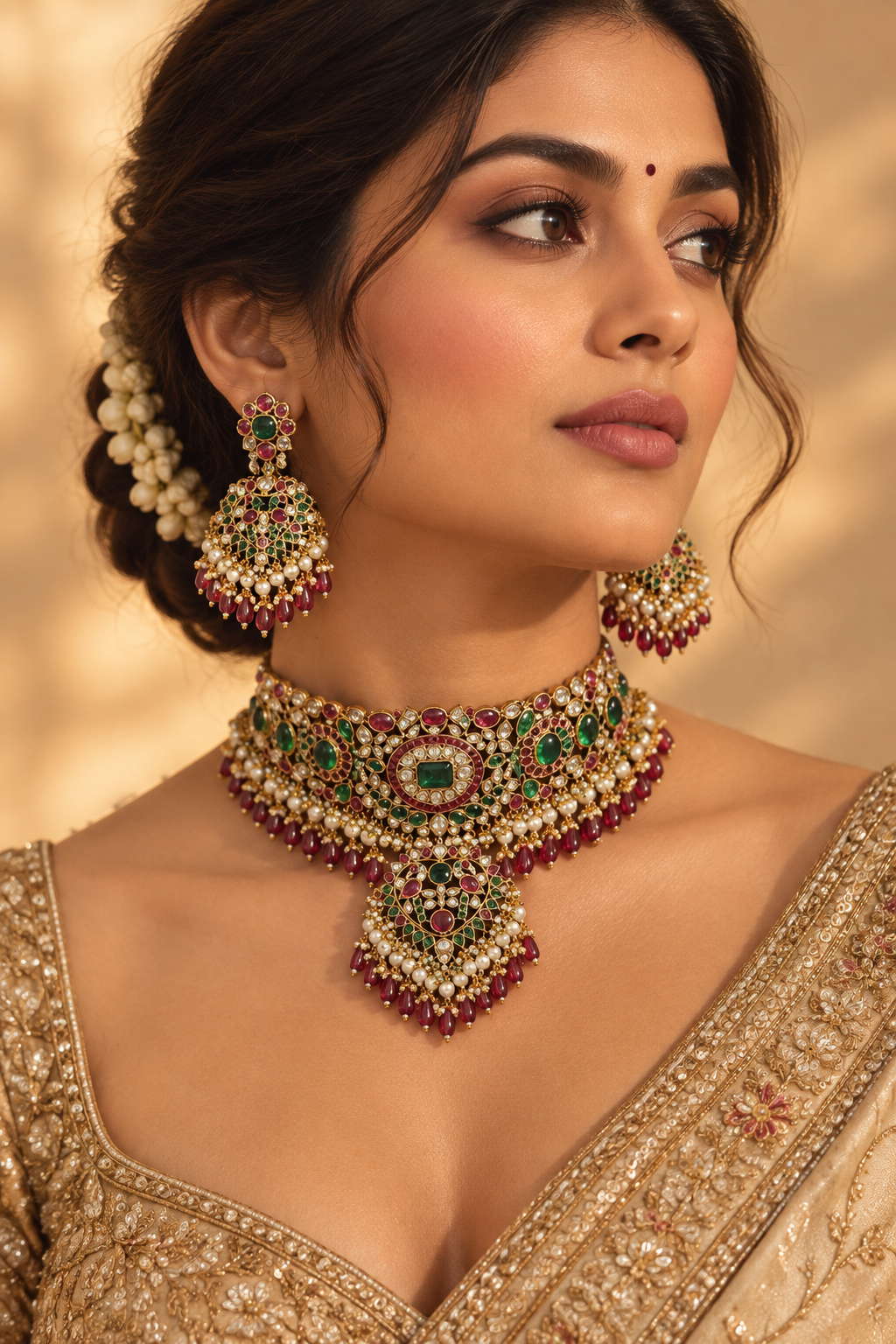 Polki Kundan Necklace Set