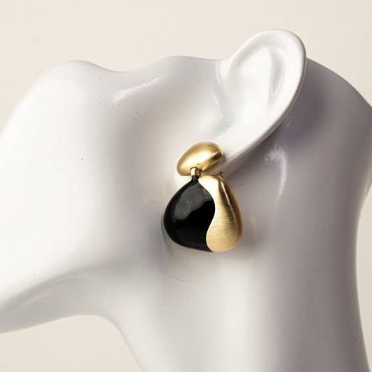 Dual Tone Drops Earrings