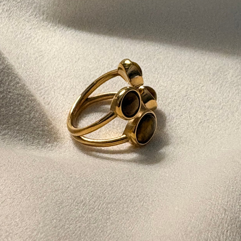Tiger Stone Cluster Ring