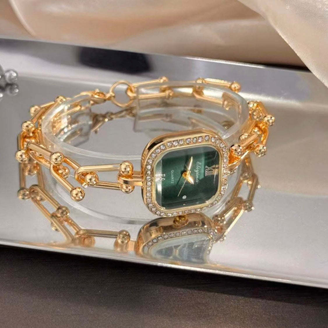 Green Dial Watch Bracelet