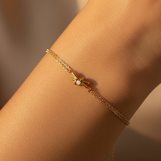 Twisted Pearl Chain Bracelet