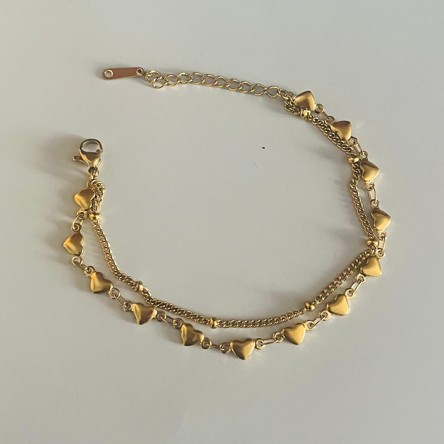 Heart Double Chain Bracelet