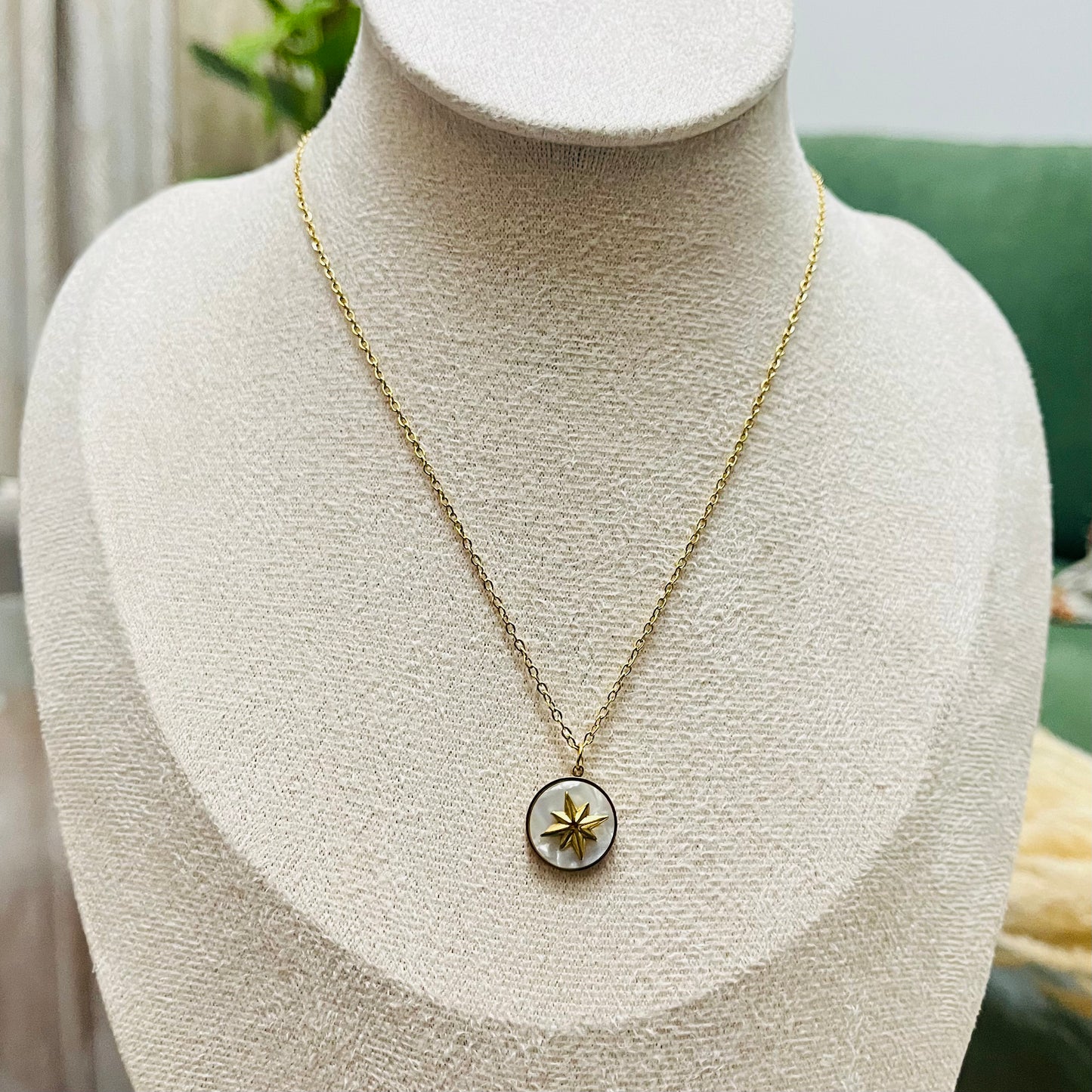 MOP Direction Pendant Necklace