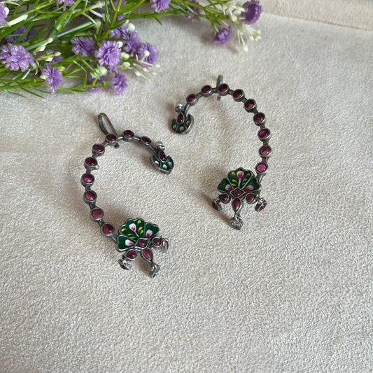 Hand Printed Ear Cuff Earrings