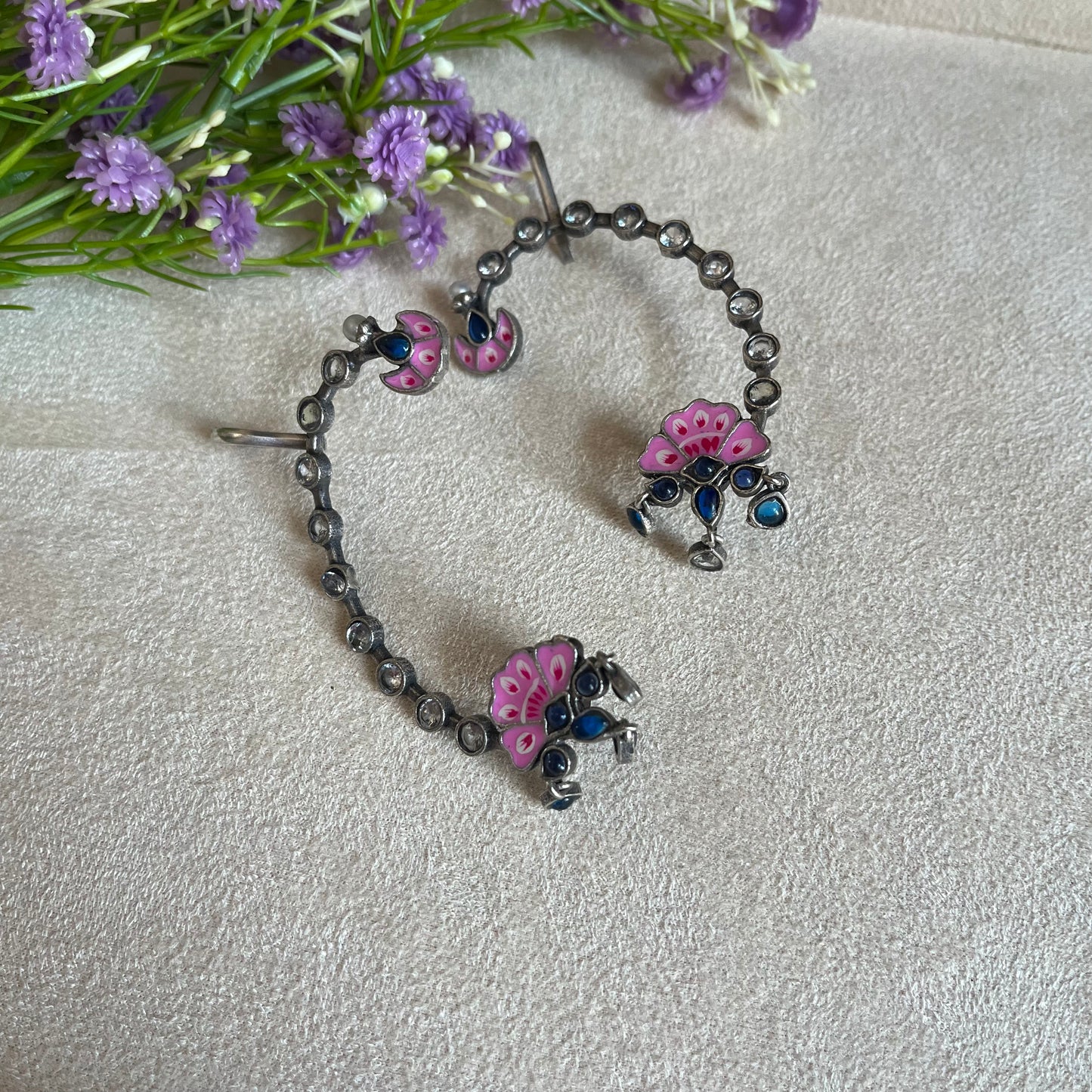 Hand Printed Ear Cuff Earrings