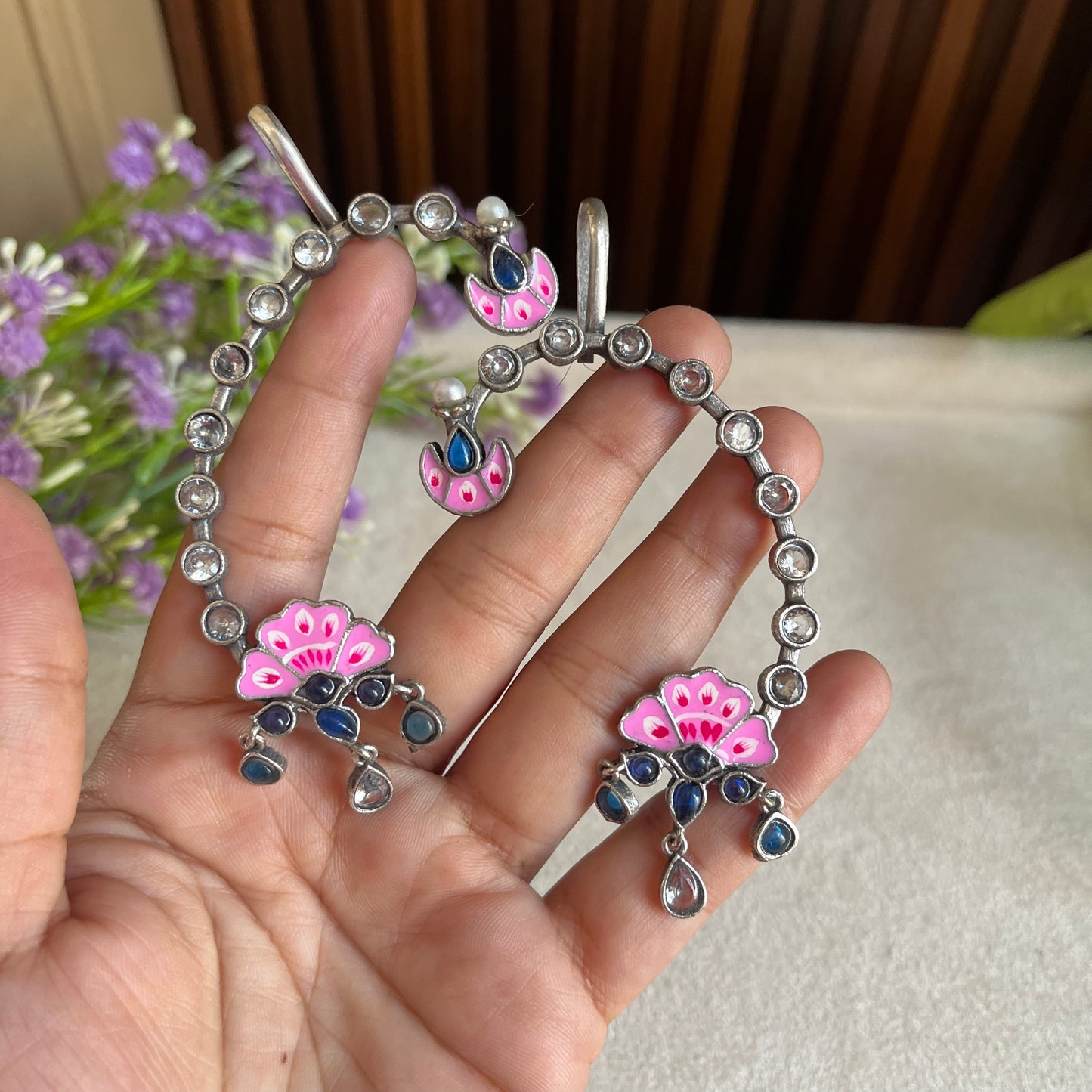 Hand Printed Ear Cuff Earrings