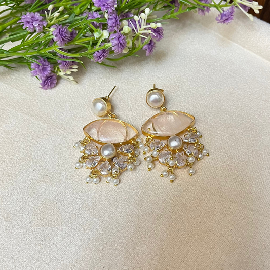 Natural Stone Diamond Earrings