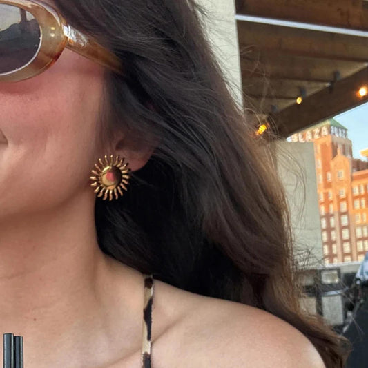 Luxe Gold Sunshine Studs Earrings