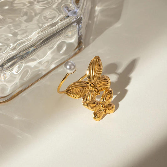 18k Gold Plated Butterfly Ring