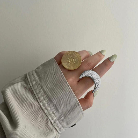 Luxe Silver Moon Adjustable Ring