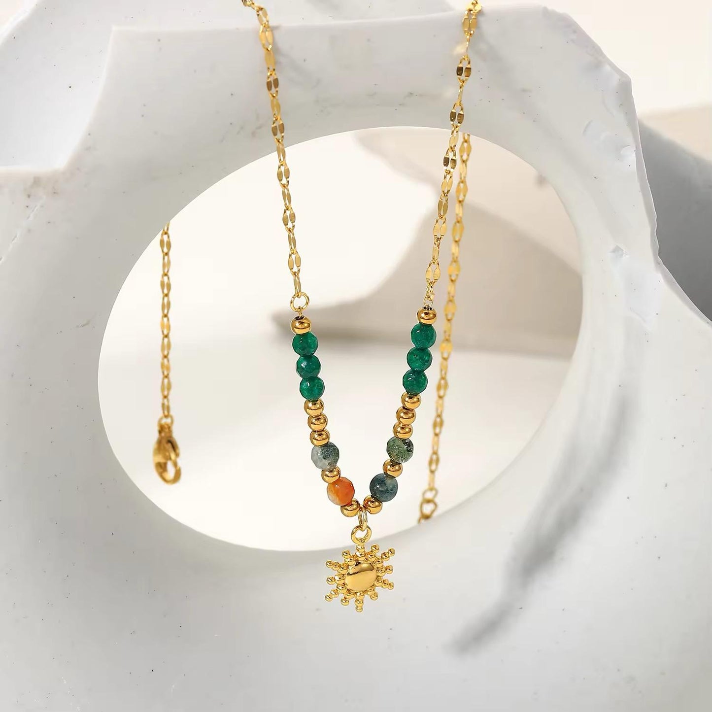 Sunshine Green AD Pendant Necklace