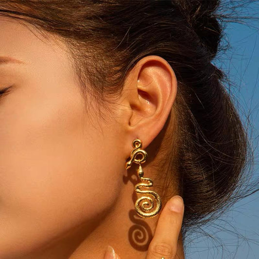 Luxe 18k Gold Plated Snake Earrings