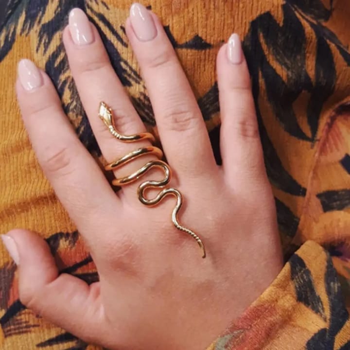 18k Gold Plated Snake Finger Ring
