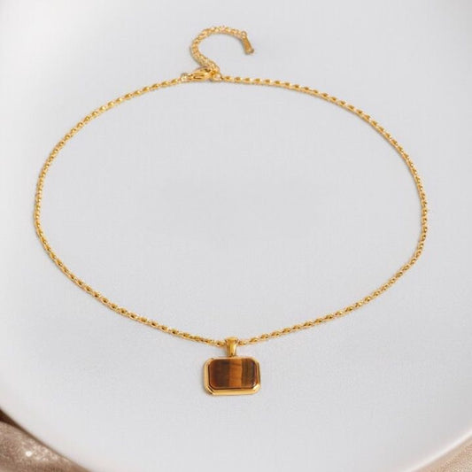 Earthy Brown Stone Necklace