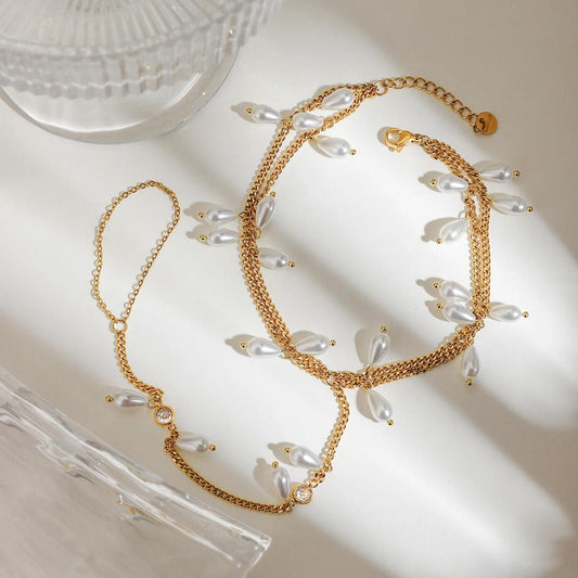 Luxe Pearl Single Anklet