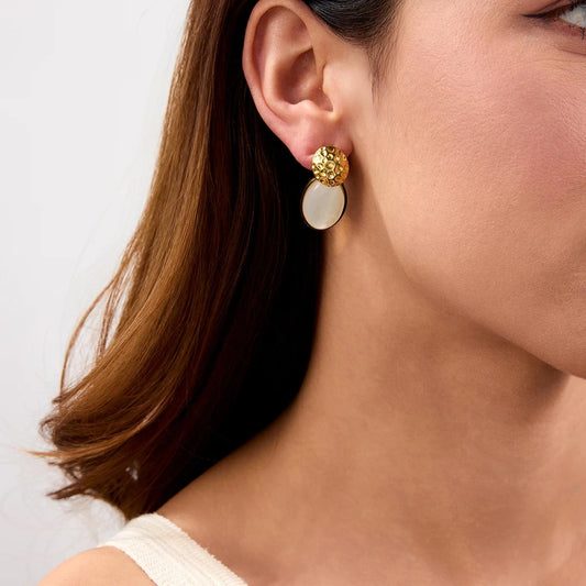 Luxe Gold MOP Drop Earrings