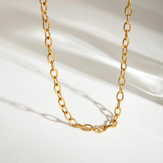 18k Gold Textured Chain
