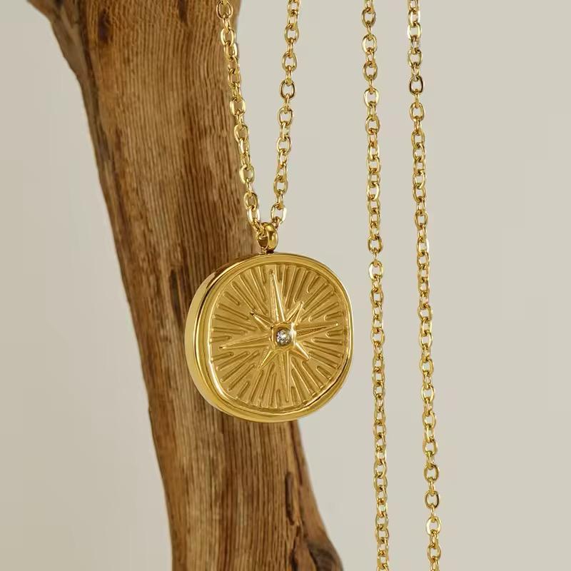 Antitarnish Direction Pendant Necklace