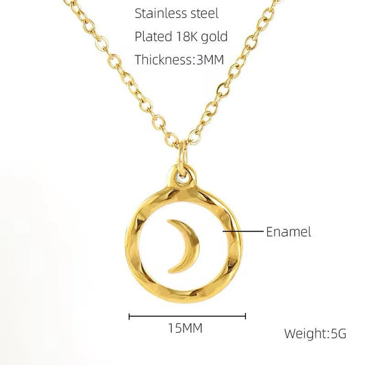Antitarnish Moon Pendant Necklace