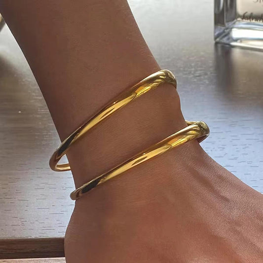 Double Layer Infinity Open Bracelet