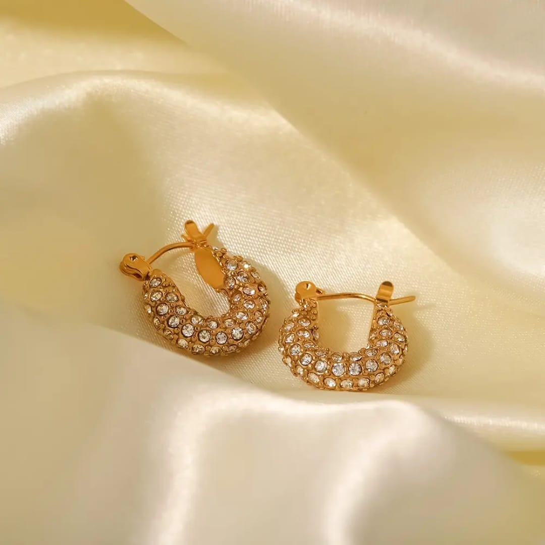 Luxe AD Studded Hoop Earring