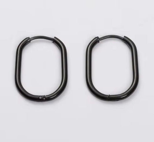 Black Hoop Earrings