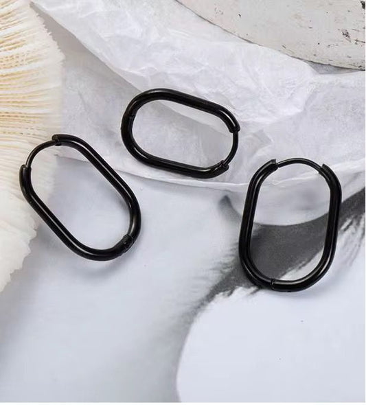 Black Hoop Earrings