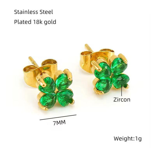 Green Stone Studs Earrings