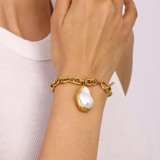 MOP Gold Chain Bracelet