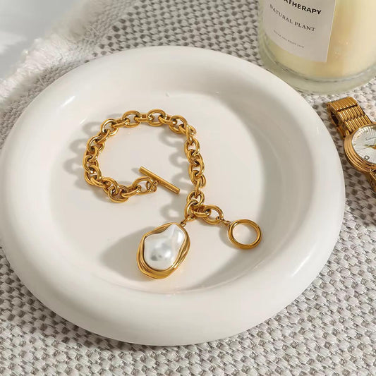 MOP Gold Chain Bracelet