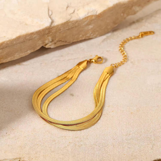 3 Layer Gold Chain Bracelet