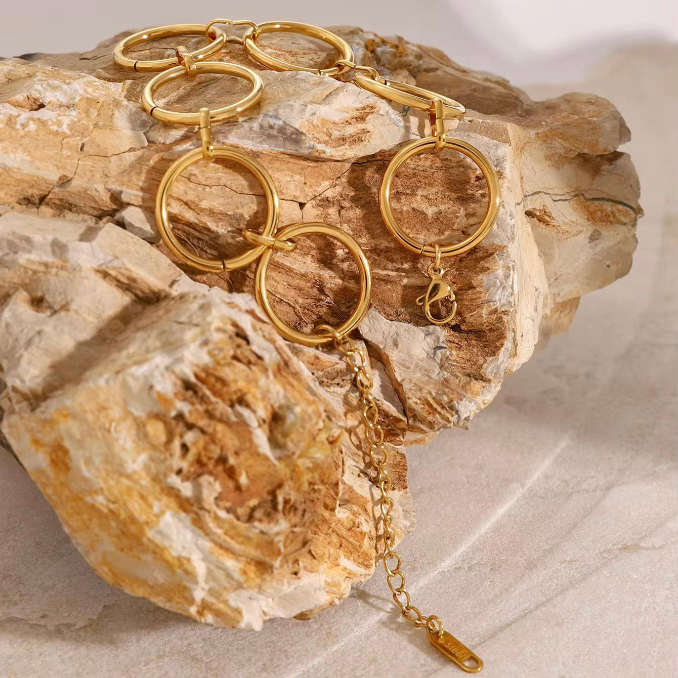 Gold Rings Chain Bracelet