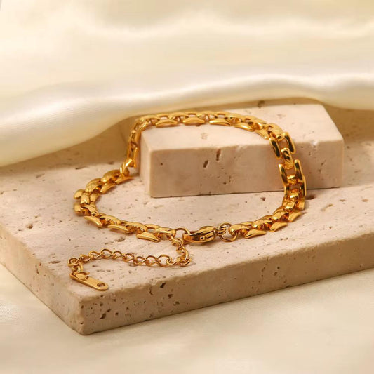18k Gold Link Chain Bracelet