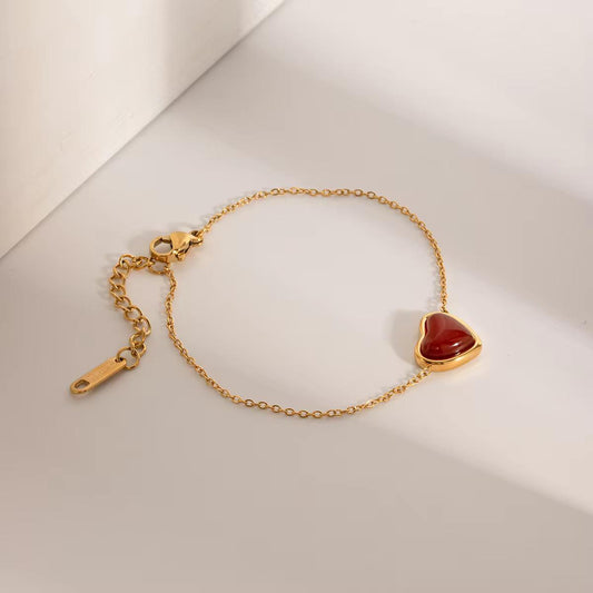 Rustic Earth Heart Chain Bracelet