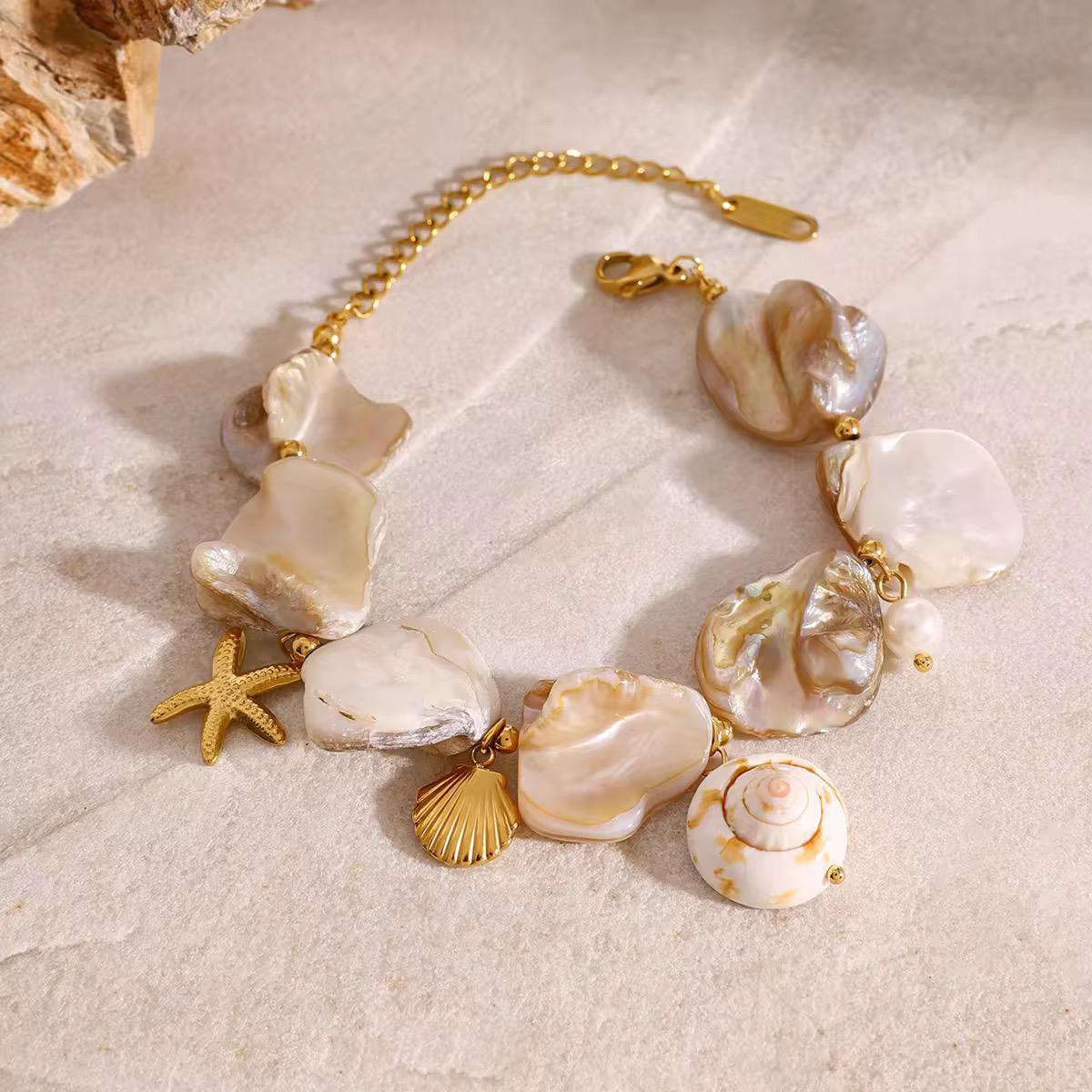 MOP Sea Shell Chain Bracelet