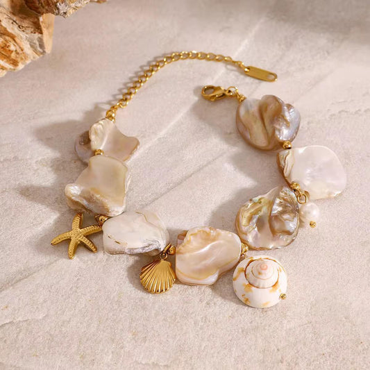 MOP Sea Shell Chain Bracelet