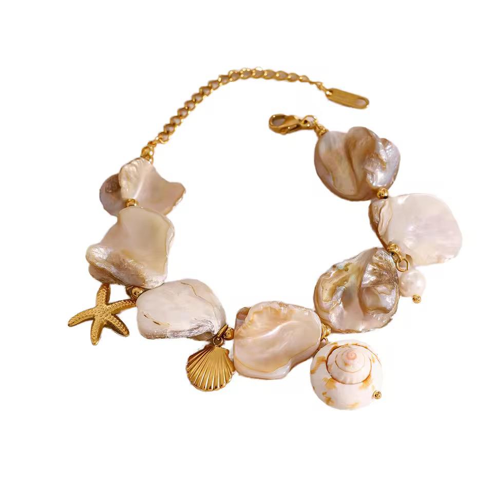 MOP Sea Shell Chain Bracelet