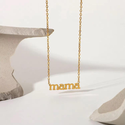 Mama Pendant Gold Chain Necklace