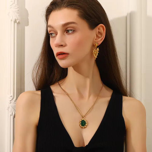 Emerald Green Stone Necklace