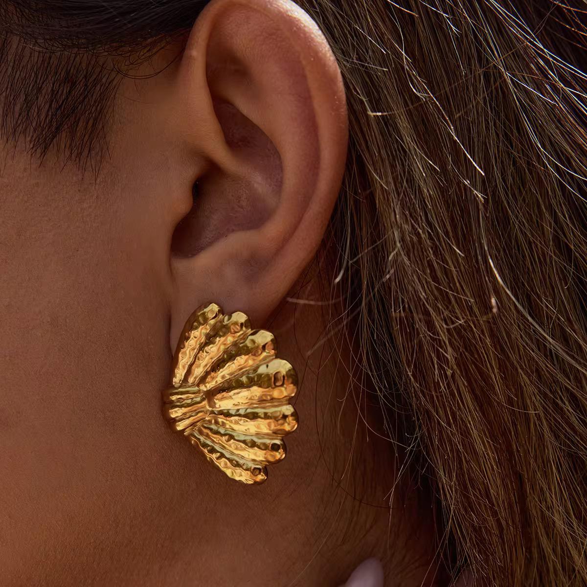 18k Gold Plating Statement Studs Earrings