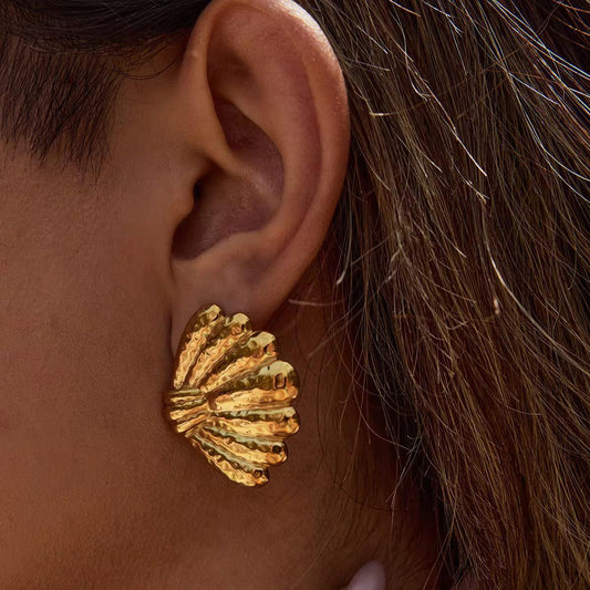 18k Gold Plating Statement Studs Earrings