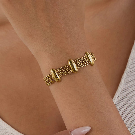 18k Gold Layered Chain Bracelet