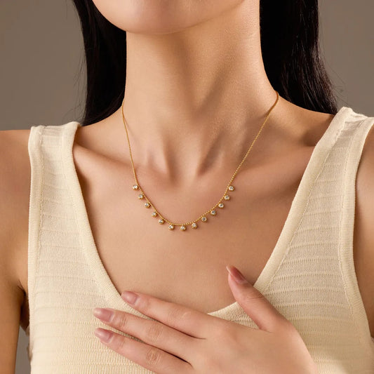 Dainty Stone Chain Necklace