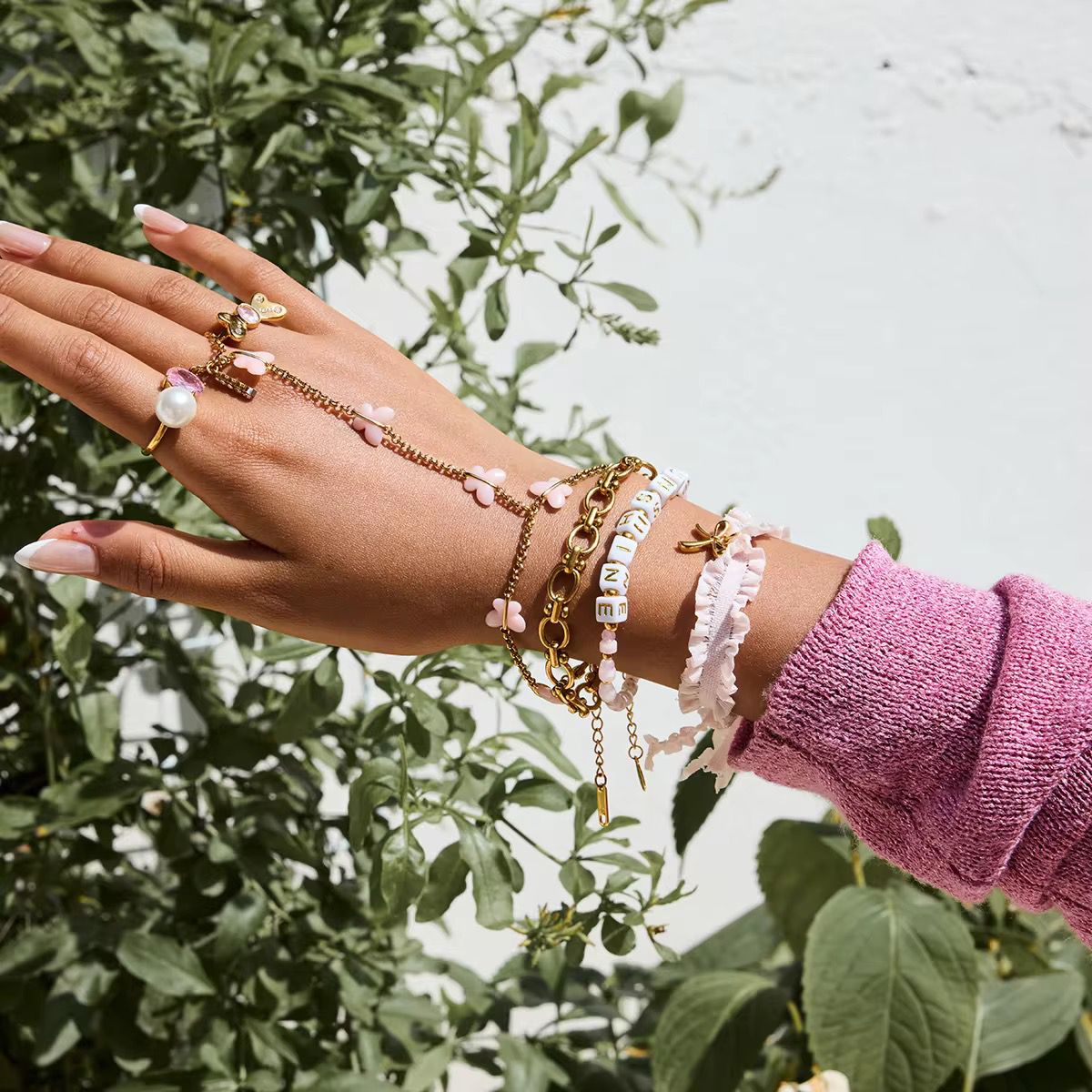 Moon Charm Lavender Band Bracelet