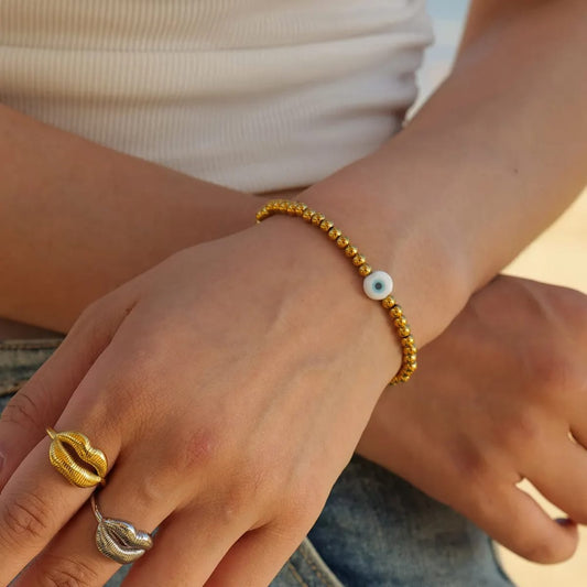 Luxe Gold Chain Evil Eye Bracelet