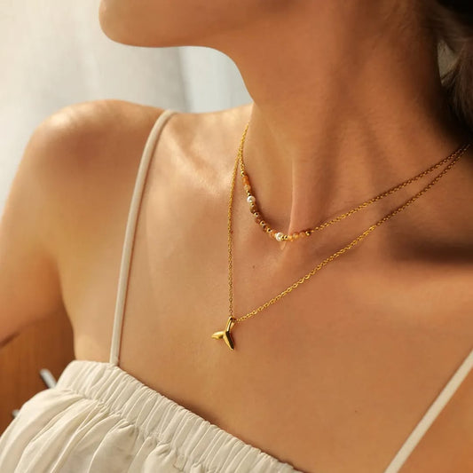 Multicolor Beads Mermaid Chain Necklace
