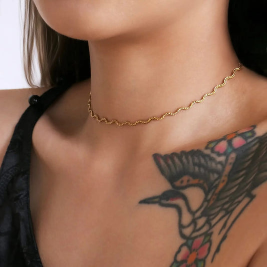 Zigzag Gold Chain Necklace