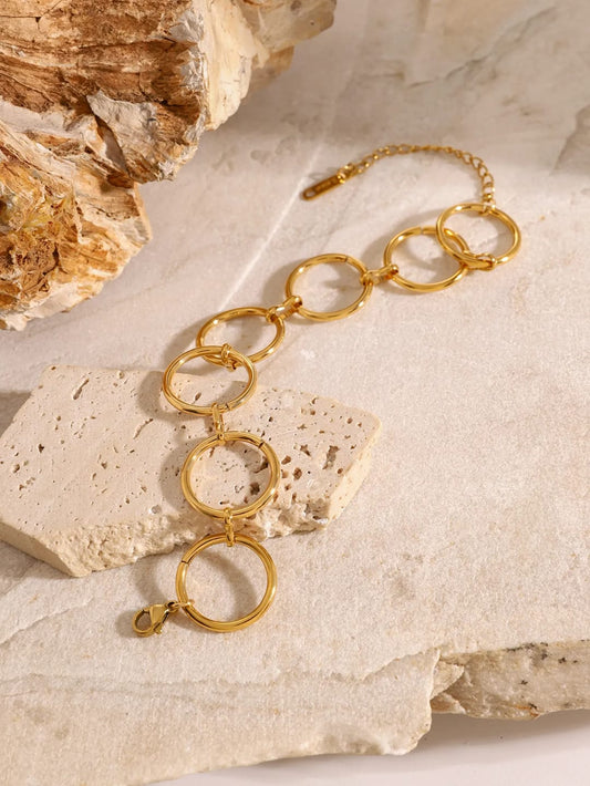 Gold Rings Chain Bracelet