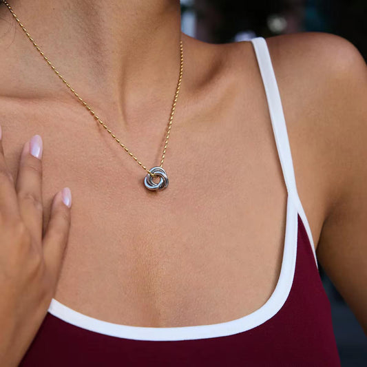 Dual Tone Pendant Necklace