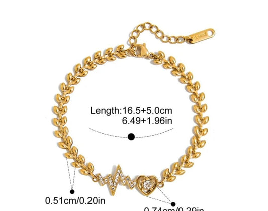Heart Beat Chain Bracelet